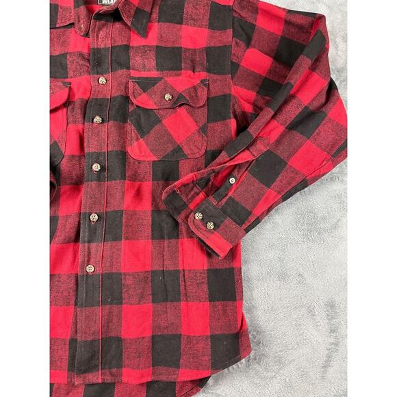 Men’s galyans heavy flannel workwear, large red plaid excellent condition - Picture 8 of 8